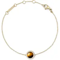 Daniel Wellington Pulseira banhada a ouro com olho de tigre e cristais DW00401427