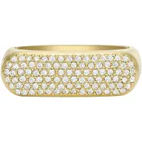 Fossil Anello Oro Cristalli Vintage Twist JF04585710 Circuito 52mm — Anello