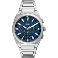 Fossil Relógios analógicos 'Everett' marinho / prata