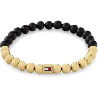 Tommy Hilfiger Bracciale Con Perline E Perle Semipreziose Di Onice — Bracciale
