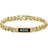 HUGO BOSS Gold-plated Bracciale da uomo Kassy Emblem 1580680 - Length: 19 cm