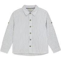 Minymo Camisa azul escuro / branco
