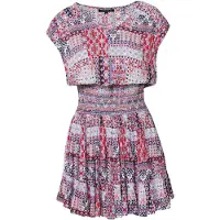 KOROSHI Vestido de verão marinho / azul céu / vermelho sangue / branco