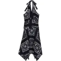 Desigual , Vestido com nó bandana, Viscose, Preto, M