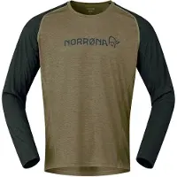 Norrøna - Vestuário BTT - Fjora Equaliser Lightweight Long Sleeve M'S Olive Night para Homem - Tamanho M - Caqui
