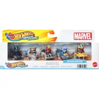 Hot Wheels Conjunto De Cinco Carros Metálicos Com Personagens Como Pilotos Marvel