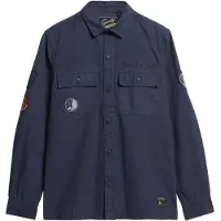Superdry para homem. M4010889A Camisa Delta azul-marinho (S), Casual, Algodão, Manga comprida
