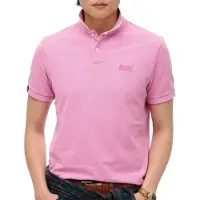 Superdry para homem. M1110439A Pólo Vintage Destroy cor-de-rosa (L), Casual, Algodão, Manga curta
