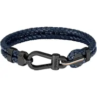 BOSS Bracciale Doppio Pelle Blu Scuro 1580701 19 Cm — Bracciale