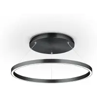 Knapstein Luminária pendente Lisa-D LED, em forma de anel, preta