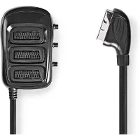 Nedis Caixa De Distribuição Scart Macho Para 3x Fêmea Niquelado Pvc 0.5 M