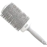Olivia Garden Expert Blowout Speed Escova redonda cerdas onduladas branco e cinzento 65 mm