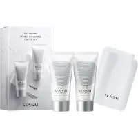 Sensai Silky Purifying Double Cleansing Set — cofanetto detergenza viso (cr/75ml + soap/75ml + spugna/2pz)