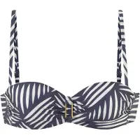 LASCANA Top de biquíni marinho / branco