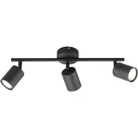 Fischer & Honsel Leuchten Luminária de teto Vano preta, de três lâmpadas, modelo comprido