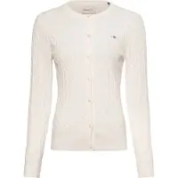 Gant para mulher. 4800103 Casaco de malha ecru off-white (M), Branco, Casual, Algodão