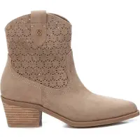 Xti para mulher. 14388503-TAUPE Botins em pele 143885 taupe (40), Couro, 5 a 8cm, Zíper, Casual