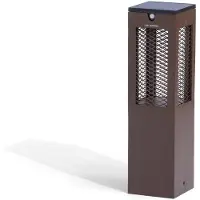 LES JARDINS Candeeiro de pedestal solar LED Tradition Sensor Corten 40cm