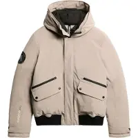 Superdry para homem. M5011908A Casaco bomber bege acolchoado City (XXL), Casual, Polister Reciclado, Sustentável
