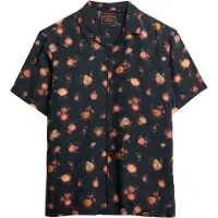 Superdry para homem. M4010941A Camisa de manga curta estampada preta (L), Preto, Casual, Modal