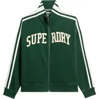 Superdry para mulher. W2012163A Sweatshirt Athletic Applq Loose Zip Track verde (M), Casual, Algodão