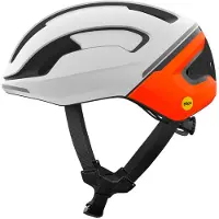 POC - Capacetes ciclismo - Omne Beacon MIPS Hydrogen White/Fluorescent Orange Matt para Unissexo - Tamanho 50-56 cm - Branco
