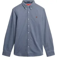 Superdry para homem. M4011037A Camia Classic Oxford azul (L), Casual, Algodão, Clássico, Manga comprida