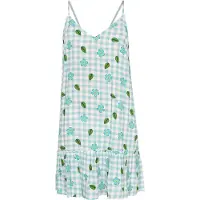 Swirly Vestido de verão 'Spring Summer' turquesa / verde / branco