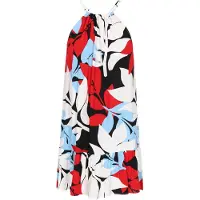 Ebeeza Vestido de verão azul claro / vermelho / preto / branco