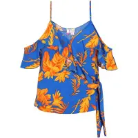 IZIA Top 'Fashion Look' azul real / laranja / tangerina