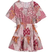 Desigual , Vestido curto boho, Vermelho, S