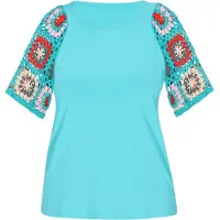 Usha Camisa turquesa / mistura de cores