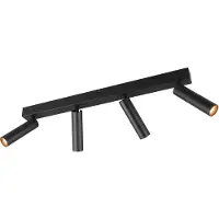 TRIO Projetor de teto LED Ambala, 4 luzes, preto, metal, CCT, regulável