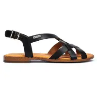 Pikolinos para mulher. W0X-0556ST Sandálias de couro Algar pretas (37), Preto, 1 a 3cm, Fivela, Casual