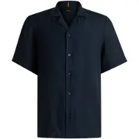 BOSS para homem. 50546244 Camisa Rayer Marinho (M), Casual, Linho, Manga curta