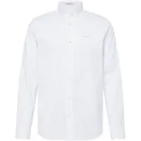 Gant para homem. 3000300 Camisa Pinpoint Oxford de ajuste regular branca (S), Branco, Casual, Algodão, Manga comprida