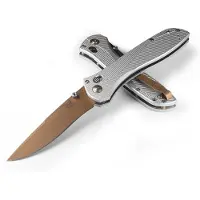Benchmade Navalha Seven Ten S90V FDE PVD, gray aluminum