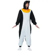 MOM Fantasia De Pinguim Kigurumi Grande Com Capuz E Cauda