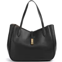 Ralph Lauren para mulher. 428935220002 Bolsa tote Polo ID grande de couro preto (OSFA), Casual, Pele
