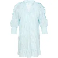 SANIKA Vestido 'Fashion Look' turquesa / branco