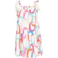 SANIKA Vestido 'Fashion Look' turquesa / amarelo / rosa / branco