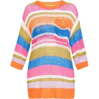SANIKA Pullover 'Fashion Look' azul / laranja / rosa / branco