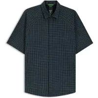 BOSS para homem. 50544851 Camisa Excurse azul-escuro (L), Casual, Algodão, Manga curta