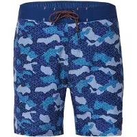 KOROSHI Calções de banho azul real / azul escuro / cinzento claro