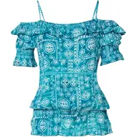 KOROSHI Blusa navy / turquesa / branco