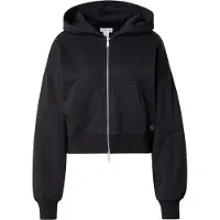 Calvin Klein Jeans Casaco em moletão 'Woven Label Hoodie' preto