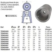 Tecnoseal Ânodo De Eixo De Raiz 0.39kg