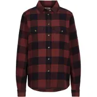Fjällräven - Övik Heavy Flannel Shirt W Dark Navy Maroon para Mulher - Tamanho M