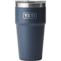 Yeti Rambler Stackable Cup 20oz Mag Slider Lid, Navy Blue, garrafa térmica empilhável com tampa, 591 ml