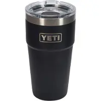 Yeti Rambler Stackable Cup 20oz Mag Slider Lid, Black, garrafa térmica empilhável com tampa, 591 ml
